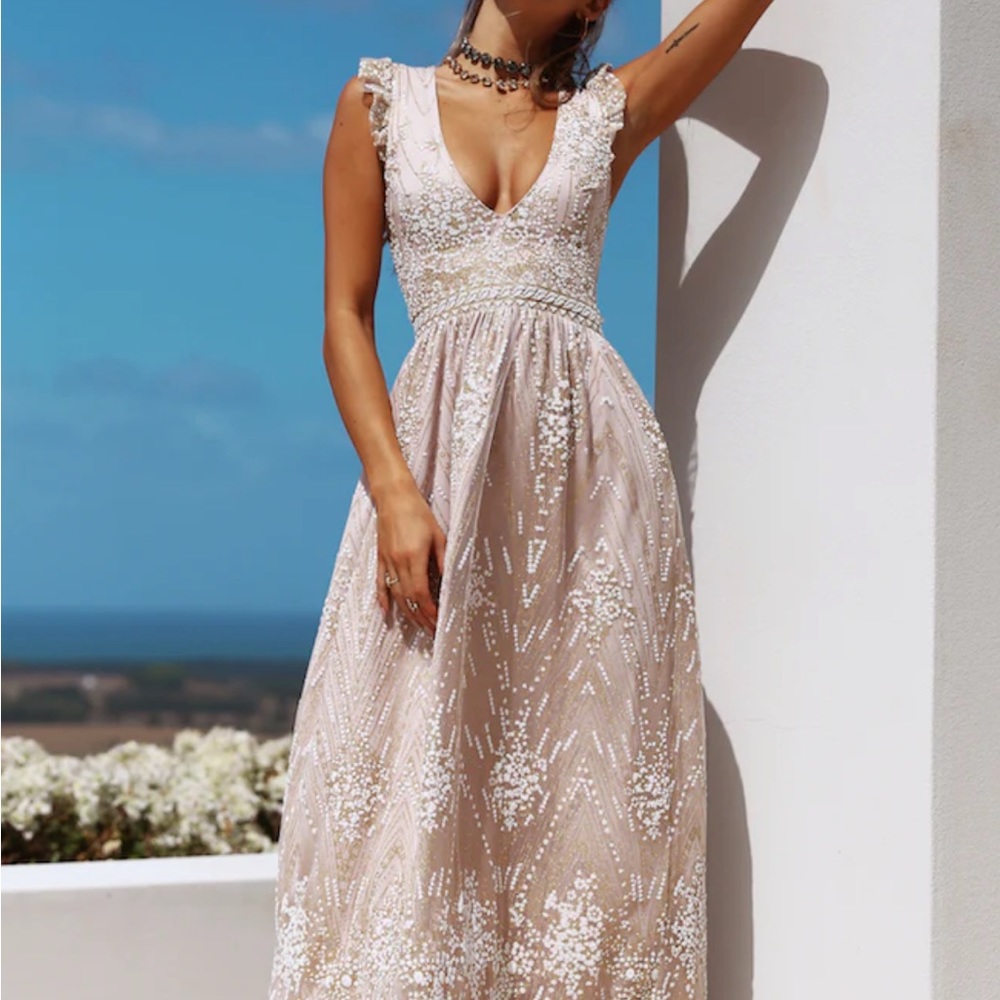 Hello Molly Gold on the Ceiling maxi dress